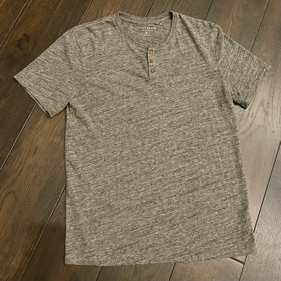 Grey Short Sleeve Henley Tee - Picture 8 of 11